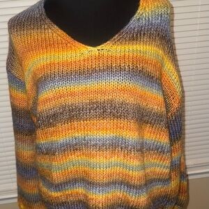 Womens Vince Camuto multicolored V-neck sweater size large